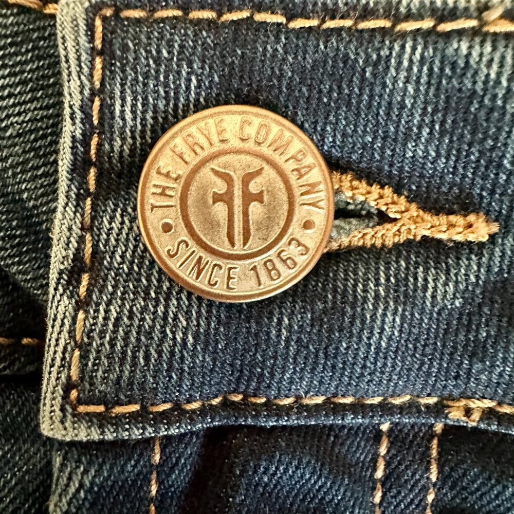 Frye Women's Stretch Jeans Size 8 Blue High Rise Straight Leg Cuffed Crop (NEW) - Picture 9 of 15